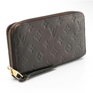 Louis Vuitton Empreinte Leather Black Zip Around Wallet — Monogram Embossed